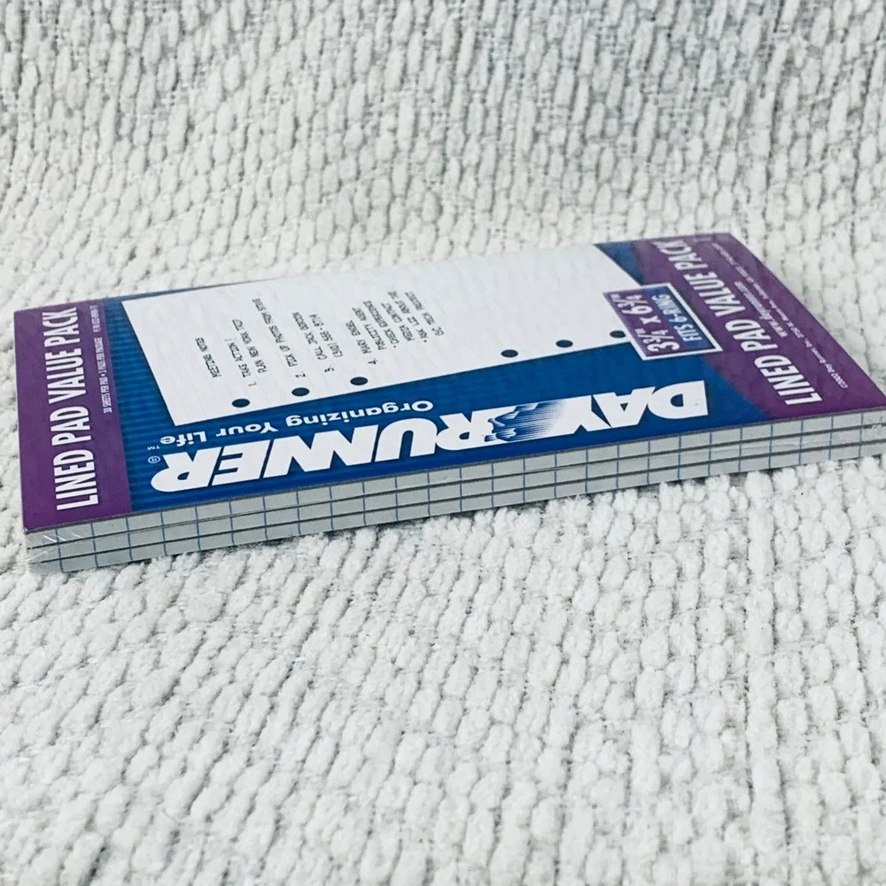 Day Runner‎ Lined Pad Refill 3.75x6.75 White 3pk 033-8900-71 6-Ring Binder Paper